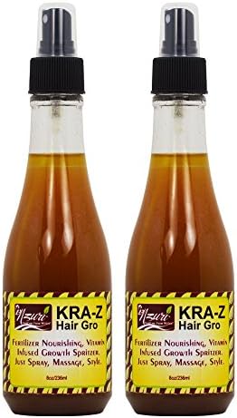 Nzuri Kra-z Hair Gro Fertilizer Nourishing, Vitamin Infused Growth Spritzer 8oz "Pack of 2"