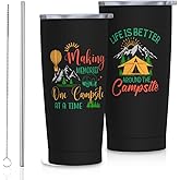 Vagaus Camping Gifts for Men, Campings Tumbler 20oz, Men camper Gift, Camping Lovers Gifts Stainless Steel Insulated Travel Coffee Cup Mugs Gift for Boys/Husband/Dad Birthday Christmas Father's Day