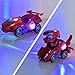 Sunnhan Transforming Toys, 2 in 1 Transforming Dinosaur LED Car Dinosaur Transform Car Toy Automatic Dinosaur Dino Transformer Toy Car Lamps for Kids,Toddlers ( Ages 3-12, Red)
