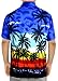 La Leela Hawaiian Shirt For Men Short Sleeve Front-Pocket Palm Tree Print Orange
