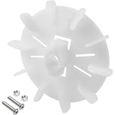 Rrina Motor Fan Blade 5in/125mm Round Shape White Plastic with 10 Vanes for Motor Spindle diameters 0.51in/13mm to 0.59in/15mm