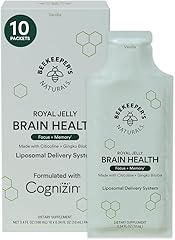 Nootropic Brain supplement by Beekeeper's Naturals, 500 mg Citocoline, Ginkgo Biloba, Bacopa Monnieri & Royal Jelly, Supports