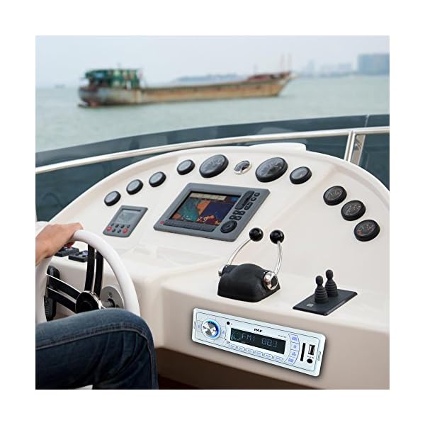 Pyle-PLMR19W-Stereo-Radio-Headunit-Receiver-Aux-35mm-MP3-Input-USB-Flash-SD-Card-Readers-Remote-Control-Weatherband-Single-DIN-White