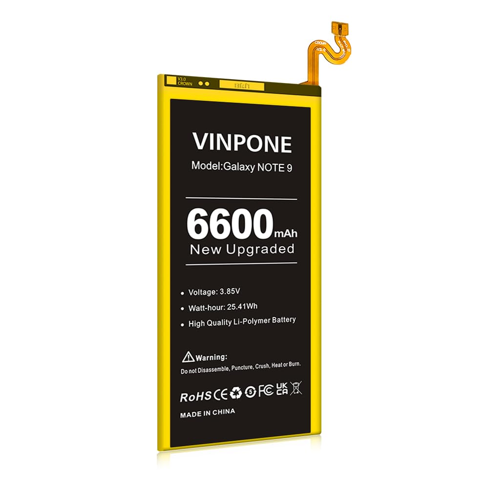 SHENMZ Galaxy Note 9 Battery,[Upgraded] 6600mAh Li-Polymer Replacement Battery for Samsung Galaxy Note 9 N9600 N960F BN965ABC EB-BN965ABU with Full Repair Tool Kit