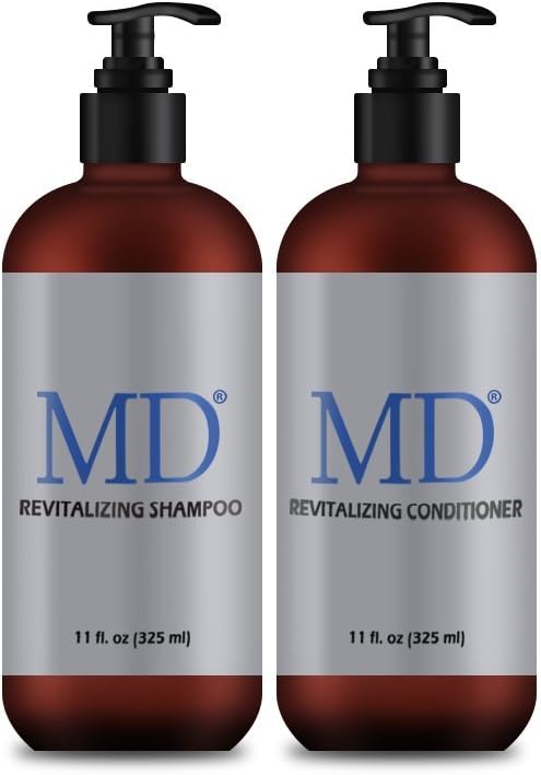 Revitalizing Shampoo & Conditioner Bundle (Set of 2/325 ml Each) - Moisturizing Hydrating Damaged Hair Shampoo & Conditioner with Aloe, Sacha Inchi & Peptides - Regrowth & Conditioning Formula