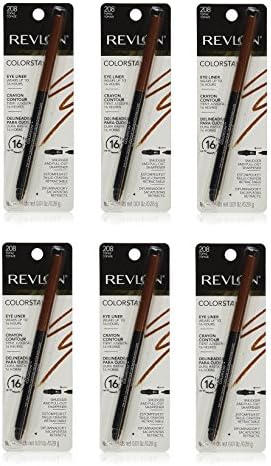 Revlon ColorStay Eyeliner, Topez/208 (Pack of 6) + FREE Scunci Effortless Beauty Black Clips, 15 Count