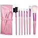 Makeup Brushes, AINATU 7Pcs Fantasy Set Foundation Powder Eyeshadow Kits Professional Wooden Handle Make up Brushes Set in Pink Case Eyeshadow Eyeliner Lip Cosmetic