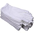 White Soft Cotton Gloves,Large Size for Work/Lining Glove,Coin Jewelry Silver Inspection Gloves(6 Pairs)