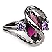 ECYC Trendy Engagement Wedding Rings Women Horse Eye Cz Black Gold Rings, Size 5-10