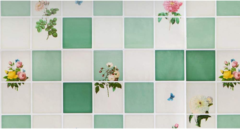 LoveQmall Pack of 3 Anti Oil Peel and Stick Backsplash -Anti Grease Kitchen Wallpaper-Heat Resistant and Bouquet Design- 29.5 x 17.7 Inches