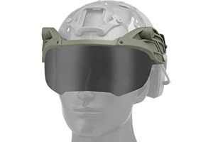 N\C Can Be Quickly Connected to The Tactical Fast Helmet External Flip Goggles, Safety Goggles with 2-Color Lenses,Side ARC Rails