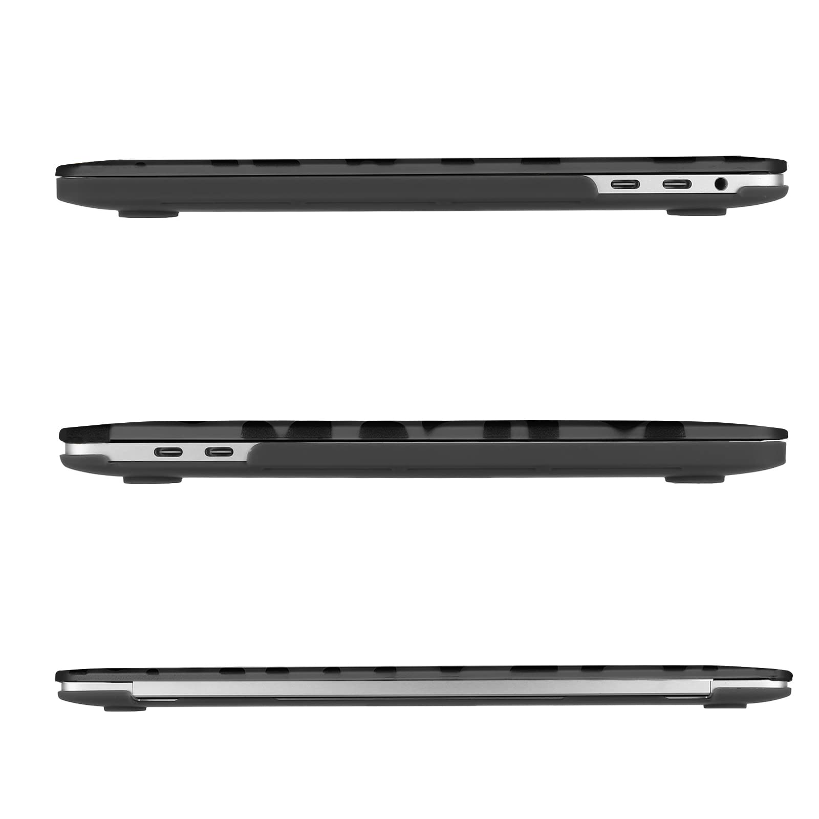 MOSISO Compatible with MacBook Pro 13 inch Case M2 2025, 2024, 2023, 2022, 2021-2016 A2338 M1 A2251 A2289 A2159 A1989 A1708 A1706, Plastic Leopard Grain Hard Case&Keyboard Cover&Screen Protector,Black
