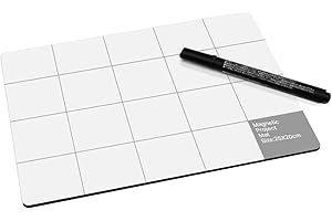 Magnetic Project Mat Showpin Magnetic Mat for Screws with Dry Erase Pen, Cleaning Cloth - Professional Magnetic Pad Preventing Small Screws from Getting Lost and Unorganized - 9.8x7.9 inches