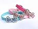 Neonr Bling Rhinestone Bow Tie Pet Cat Dog Collar Necklace Jewelry with Black,Pink,Red,Rose Red,Blue Colour for Small or Middle Cat Dog Pets.(Rose Red)