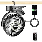 VANPRT 6'' Portable Hanging RV Tent fan with Remote