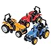 4E's Novelty Die Cast Pull-Back Monster Tractor, Pullback Farm Tractor, Pack of 3 Pullback Trucks, Huge Tractor inches, 3