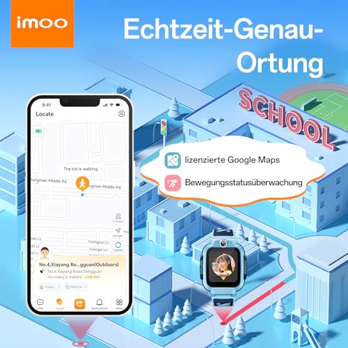 imoo Z3 Children's Smartwatch, 4G Voice Call, 1.5 Inch HD Screen, Water Resistant up to 20 m, 8 GB Large Memory, Class Mode & Sleep Mode with Accessory Set (Blue)