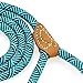 Mile High Life Rope Leash with Genuine Leather Connection, 6 FT/5 FT/4 FT, Heavy Duty Leash for Medium & Large Dogs (Turquoise Green, 72 Inch)