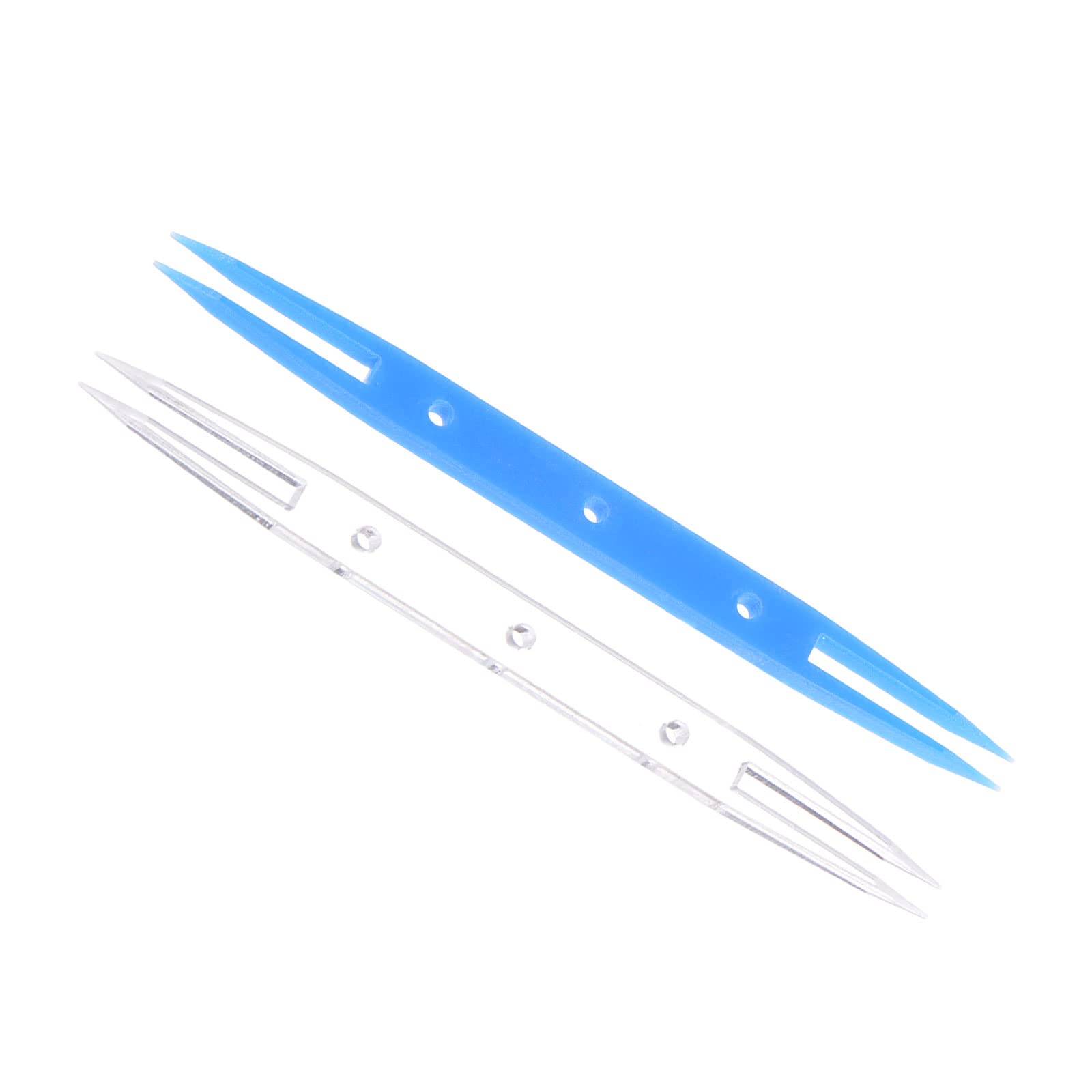 CoCud Weaving Knitting Shuttles, Plastic Shuttles Knitting Tools Accessories - (Applications: for Lace Making Hand DIY Craft Knitting Arts Supplies), Sky Blue, Transparent 2-Pieces