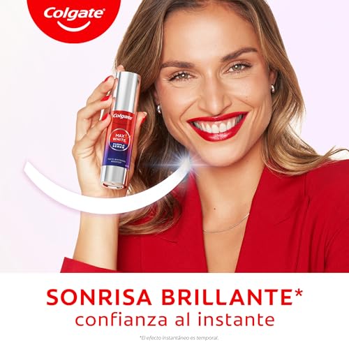 Max White Sérum Morado 40ml, Blanqueador Dental Instantáneo sin Flúor, Blanquea Instantáneamente, Fórmula de Doble Acción para Corrección del Color y Resultados Blanqueadores Duraderos