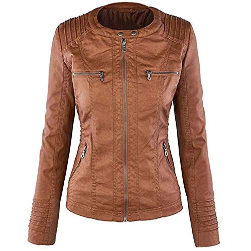 Newbestyle-Kapuzen-Kunstleder-Damen-Jacke-mit-Reissverschluss-Motorradjacke-Bikerjacke-Kapuzenjacke-Uebergangsjacke-Ladies-Oberbekleidung-Normale-EU-Groesse