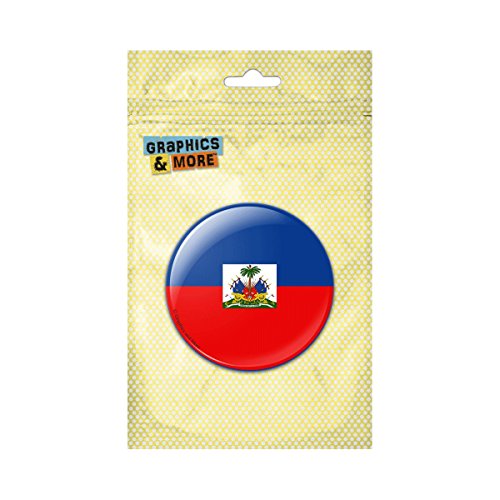 Haiti National Country Flag Pinback Button Pin Badge - 1 Inch Diameter