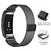 Compatible Gear Fit2 Pro/ Fit2 Band, OenFoto Metal Milanese Loop Stainless Steel Replacement Accessories Strap Magnet Lock Samsung Gear Fit 2 Pro SM-R365/SM-R360 Smartwatch -Milanese Black