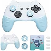 Switch Pro Controller Case - Cat Paw Silicone Skin with Thumb Grip Caps and Stickers - Cute Soft Protective Cover for Nintendo Switch Pro Gamers