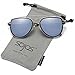 SojoS Full Metal Frame Double Bridge Cross Bar Aviator Unisex Sunglasses SJ1051