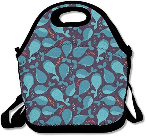MLikdfjapf Cute Whales Pattern Lunch Bag Lunch Tote