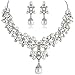EVER FAITH Flower Simulated Pearl Wedding Jewelry Set Clear Austrian Crystal