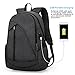 ibagbar Water Resistant Laptop Backpack with USB Charging Port Fits up to 15.6-Inch Laptop and Notebook Black