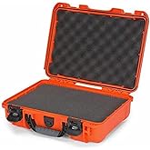 NANUK 910 Hard Case with Customizable Cubed Foam, IP67 Waterproof, Dustproof and Impact Resistant, 14.3” x 11.1” x 4.7”, Rugged Construction for Ultimate Protection, Made in Canada - Orange