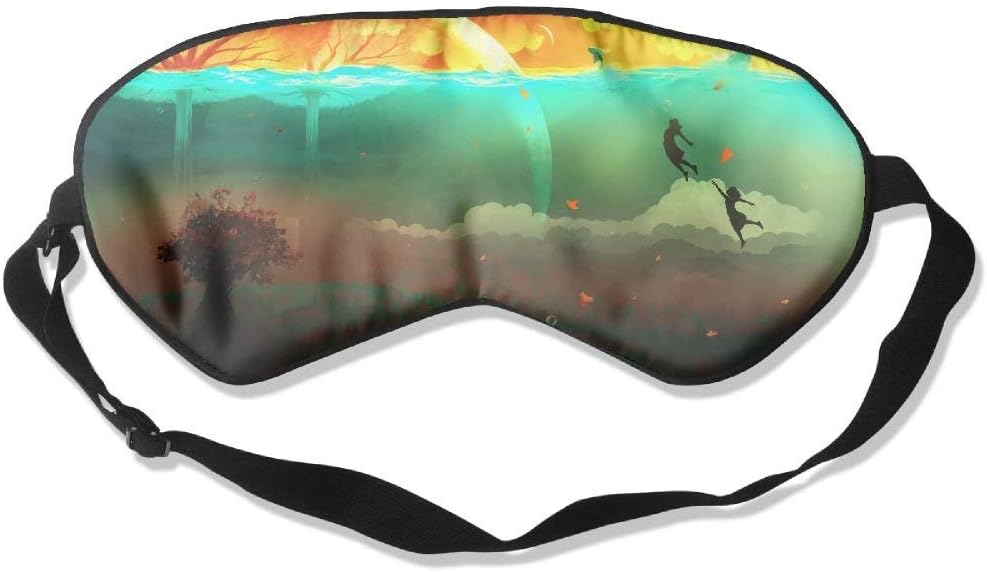 Comfortable Sleep Eyes Masks Painting Flying Bubbles Pattern Sleeping Mask for Travelling, Night Noon Nap