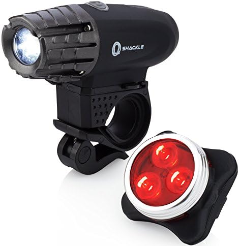 USB Rechargeable Bike Light - Shackle 350 Lumens LED Waterproof Bicycle Headlight - Tail Light Set