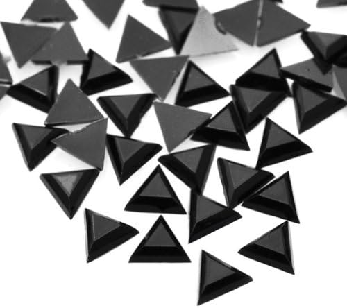 1000pcs Black Triangular 3x3x1 Flat Back Rhinestones Flatback acrylic Gems for Nail Art Cards wholesale AF0013-20