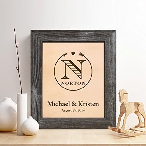 Personalized 3rd Leather Anniversary Gift for Him or Her, Arrow and Surname Cotton Print, Gifts for Husband and Wife