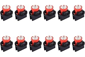 BlyilyB 12-Pack Red T10 194 168 With Twist Lock Socket PC194 PC195 PC161 PC158 Dash Instrument LED Light Bulbs Bright Panel Gauge Cluster Dashboard LED Light Bulbs