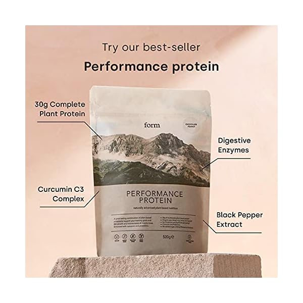 Form-Performance-Protein-Vegan-Protein-Powder-Complete-Amino-Acid-Profile-with-BCAAs-and-Digestive-Enzymes-Perfect-Post-Workout-Tastes-Great-with-Just-Water-Chocolate-Peanut Form Performance Protein - Vegan Protein Powder - Complete Amino Acid Profile with BCAAs and Digestive Enzymes. Perfect…