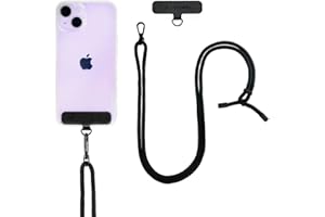 Smartish Phone Lanyard - Case Clinger - Universal iPhone Holder w/Detachable Crossbody Shoulder Neck Strap Gift for Women/Girls for All Phone Cases iPhone, Galaxy, Pixel- Adjustable Black Rope Strap