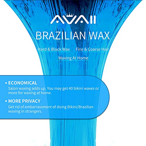 Home Waxing Kit,AVAII Painless Hair Removal Waxing Warmer Kit for Full Body Brazilian Bikini Face Eyebrows Legs Underarm with Hard Wax Beans (3.5oz/bags) & 20 Wax Applicator Sticks