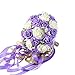 Febou Bridal Bouquet with Artificial Roses, Lace Pearl Ribbon - Perfect for Wedding, Church, Party and Home Decor (Long Ribbon, White+Purple)