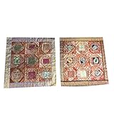 Mogul Indian Sari Throw Decorative Silk Pillow Ethnic Hand Patchwork Cushion Cover Christmas Gift