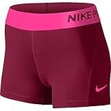 Nike Women's Pro Cool 3-Inch Training Shorts (Noble Red/Hyper Pink/Hyper Pink/X-Large)