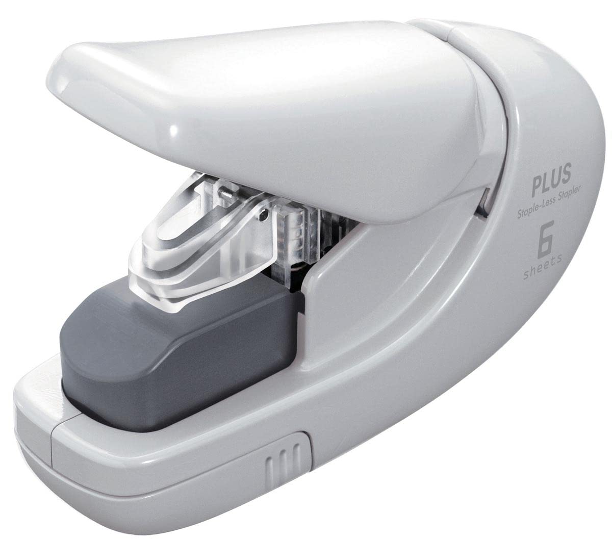 PLUS, Staple Free Stapler, Paper Clinch, 5 Sheet stapling Capacity, Japanese stapling Technology, White