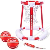 GoSports Splash Hoop 360 Floating Pool Basketball Game | Includes Water Basketball Hoop, 2 Balls and Pump