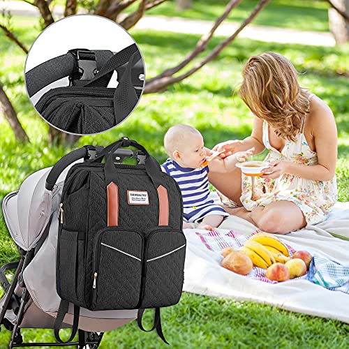 3 in 1 Baby Diaper Bag with Changing Station Backpack Foldable Diaper