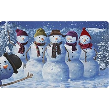Toland Home Garden Snowman Photobomb 18 x 30 Inch Decorative Winter Floor Mat Funny Photo Doormat - 800302