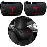 CoolKo Car Headrest Neck Pillow Support Memory Foam Ergonomic Design Accessory for Driving Seat Fatigue Relief Compatible with Model S X 3 Y & Cybertruck - 2 Pieces