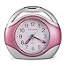 Chelvee Alarm Clock, Portable Quartz Analog Alarm Clock for Kids and Traveler, Night Light, Snooze, Non-Ticking, AA Battery Powered (Pink)